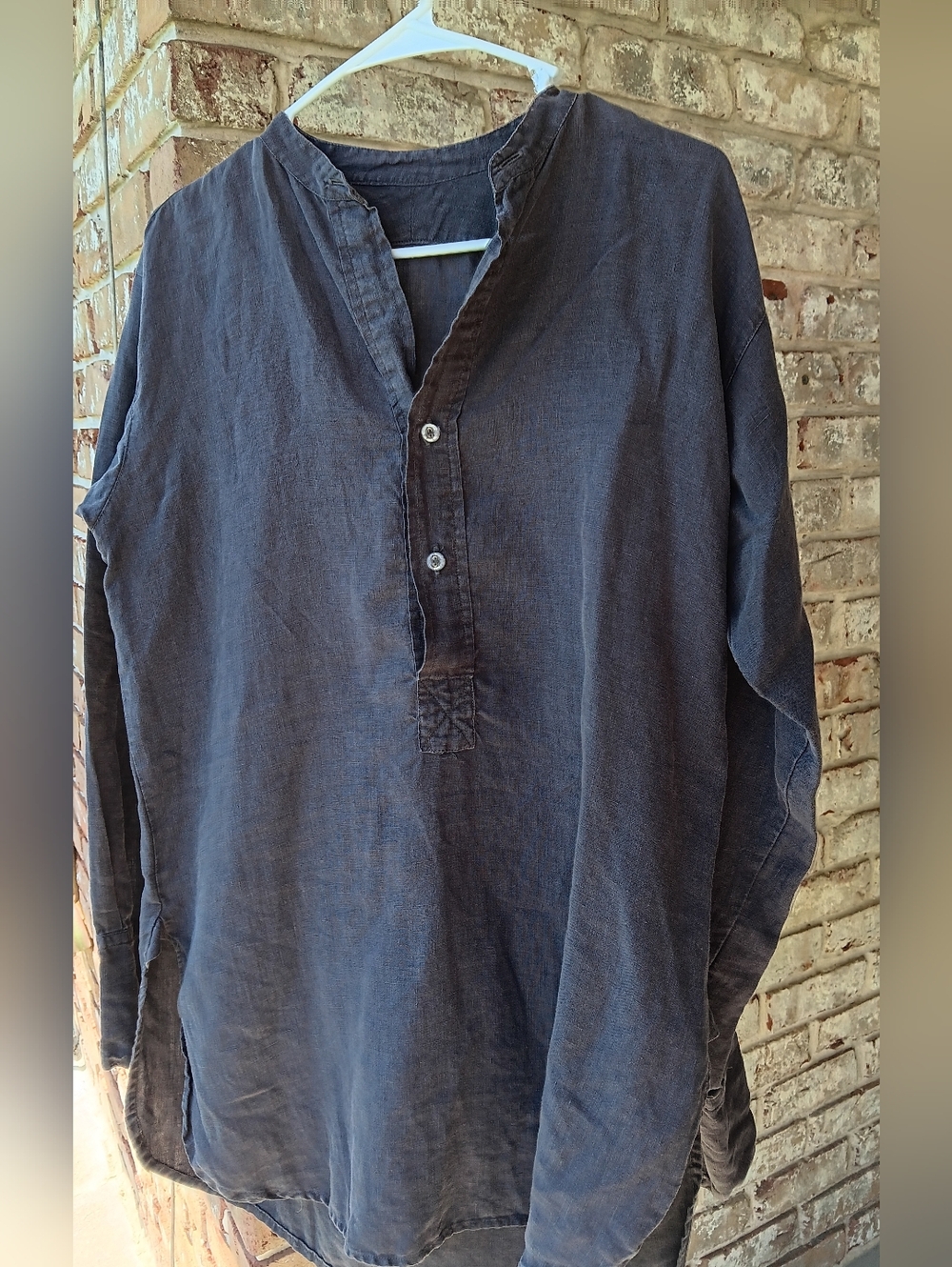 Matteo Los Angeles Linen Pullover Henley Shirt